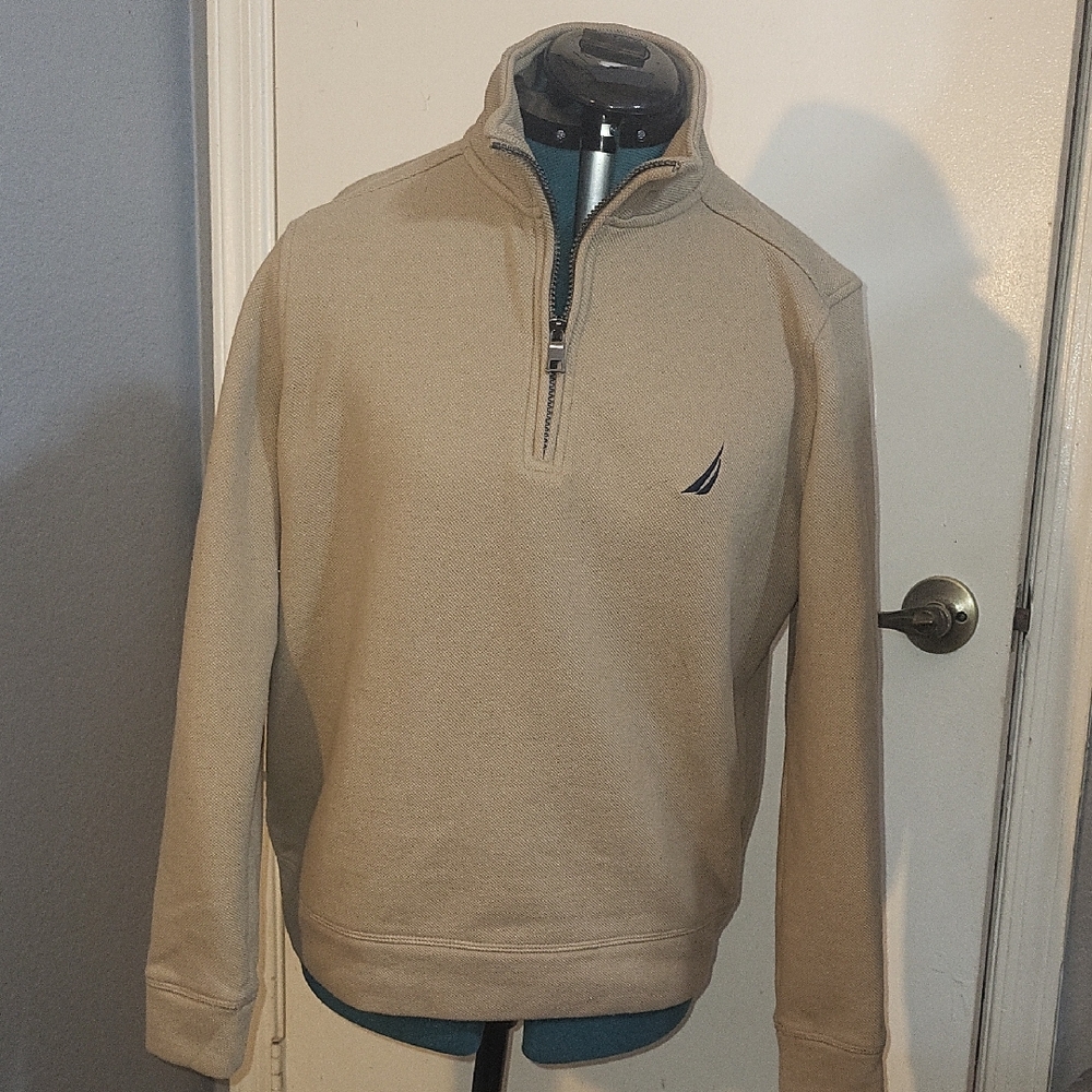 Nautica Men's Beige Zip-Up Sweater